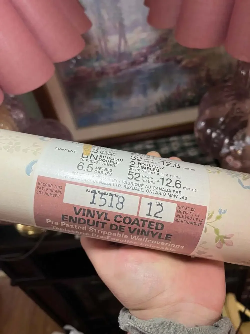 Waldec Vintage Floral Vinyl Coated Prepasted Strippable Wallpaper Roll Pattern 1